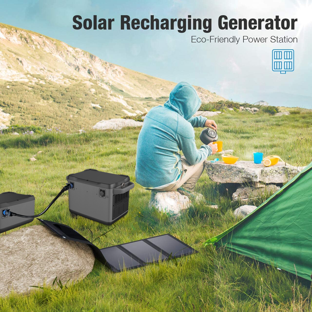 Suna Generatoro de Alta Efikeco de 1200W por Rezerva Ŝargado
