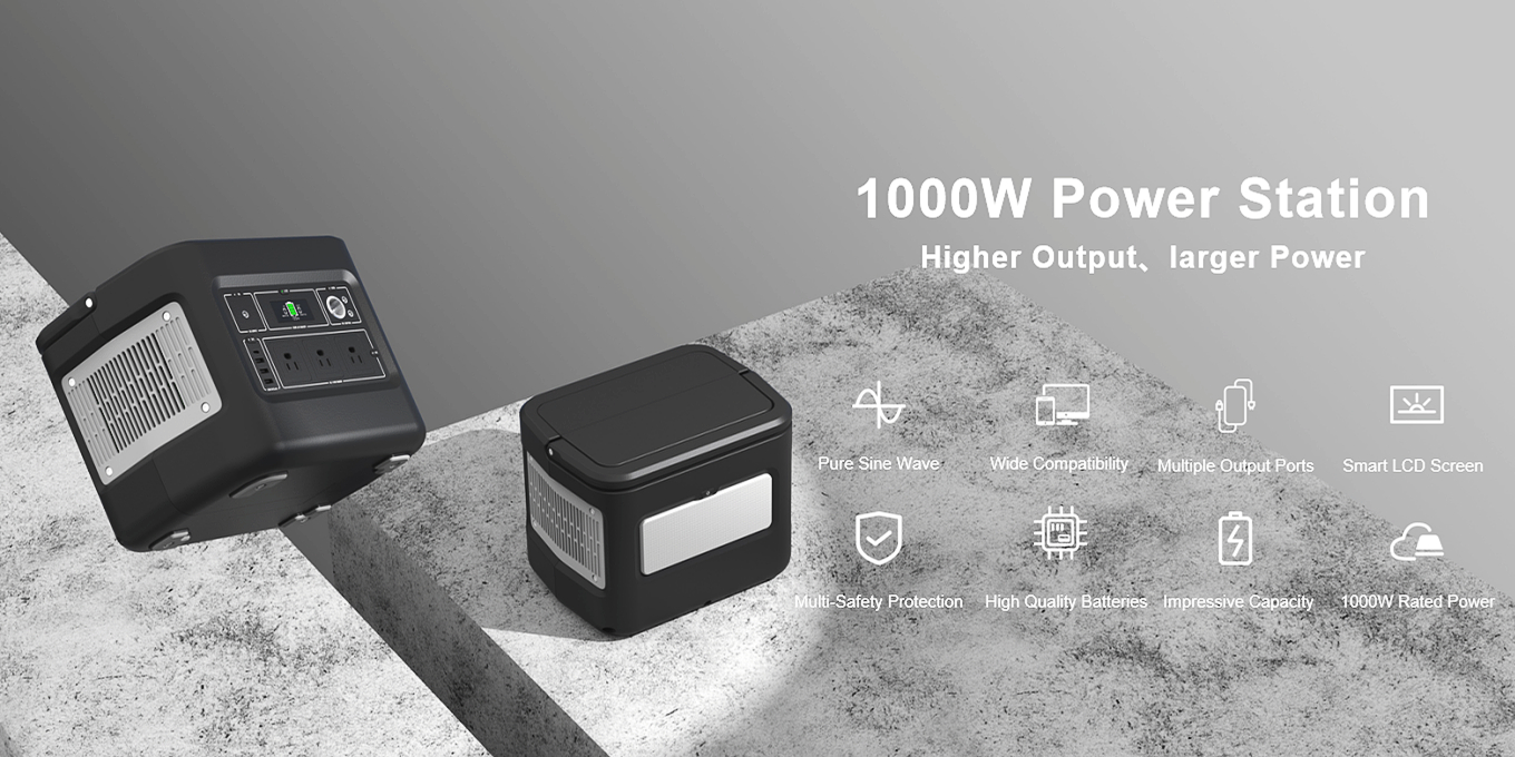 1000W Ŝargebla Suna Generatoro Por Poŝtelefona Ŝargado