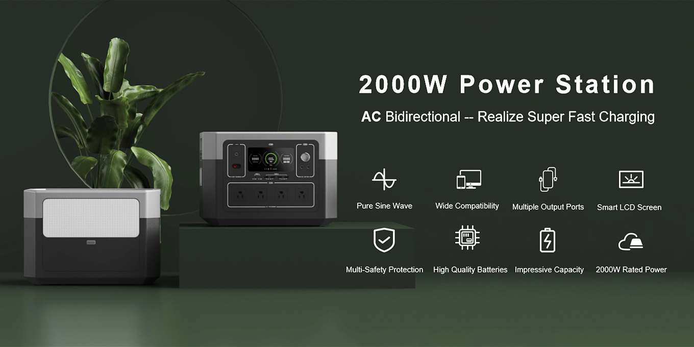 2000W High Capacity Portable Power Station For Charging
