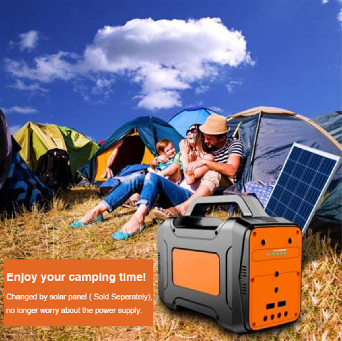 130W Sekureca Suna Generatoro Por Kriza Ŝargado